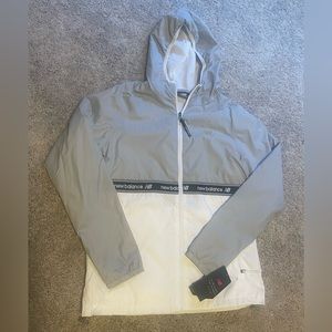 New Balance windbreaker. Gray/White. Never worn.